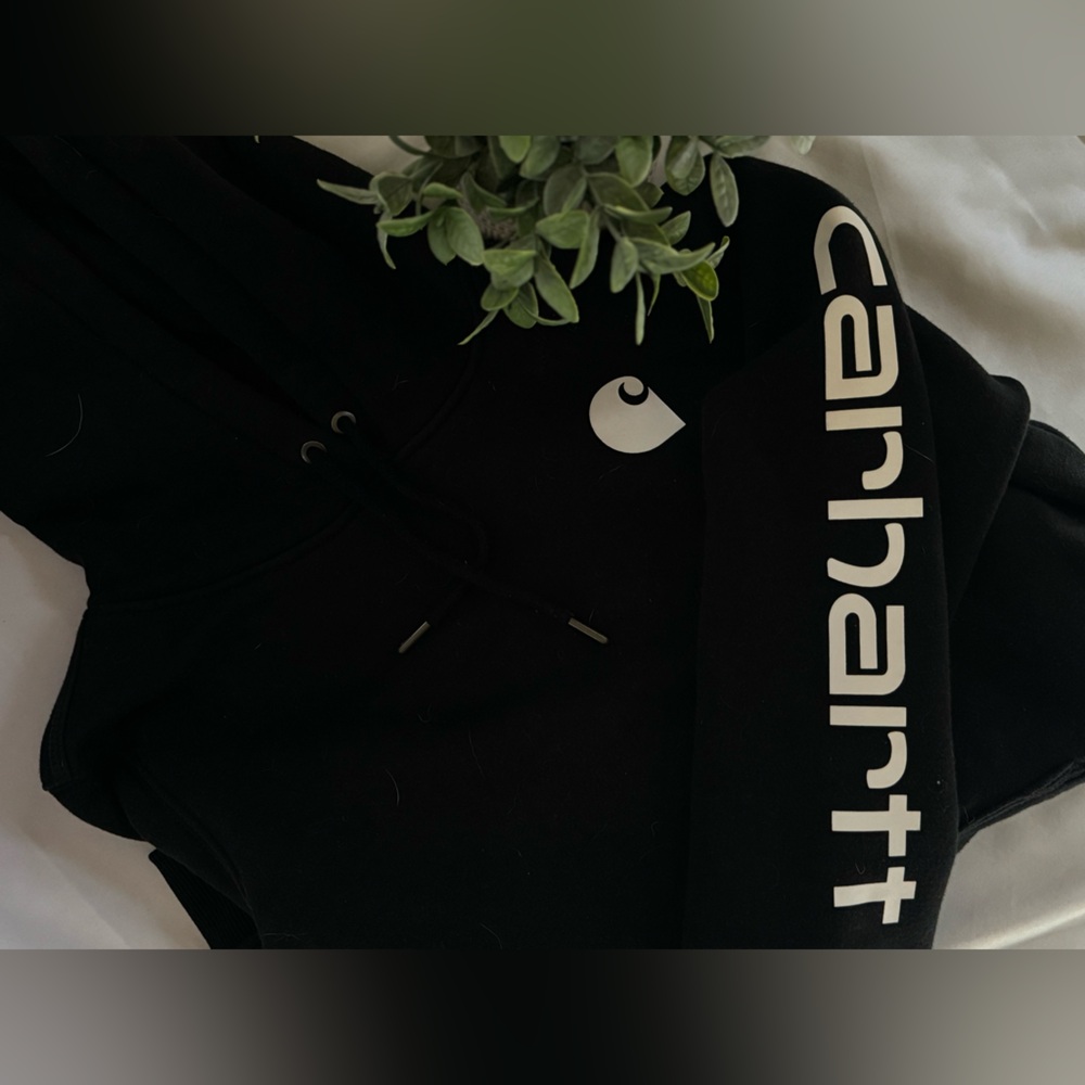 Black Hooded Carhartt Pullover Hoodie